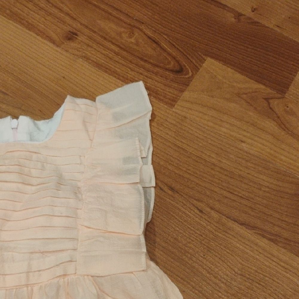 Peach Ruffled Kids Dress - Picture 2 of 5